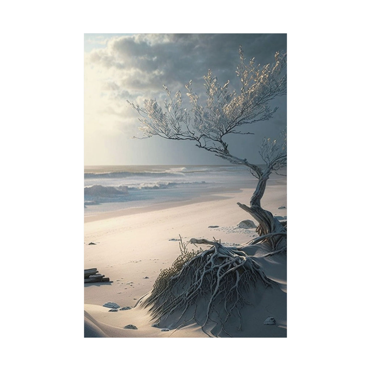 Coastal Driftwood Beach Poster