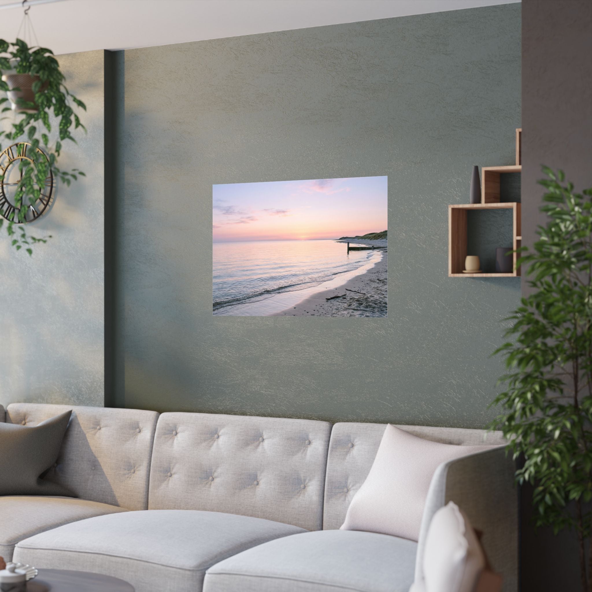 Pastel Beach Sunrise Poster