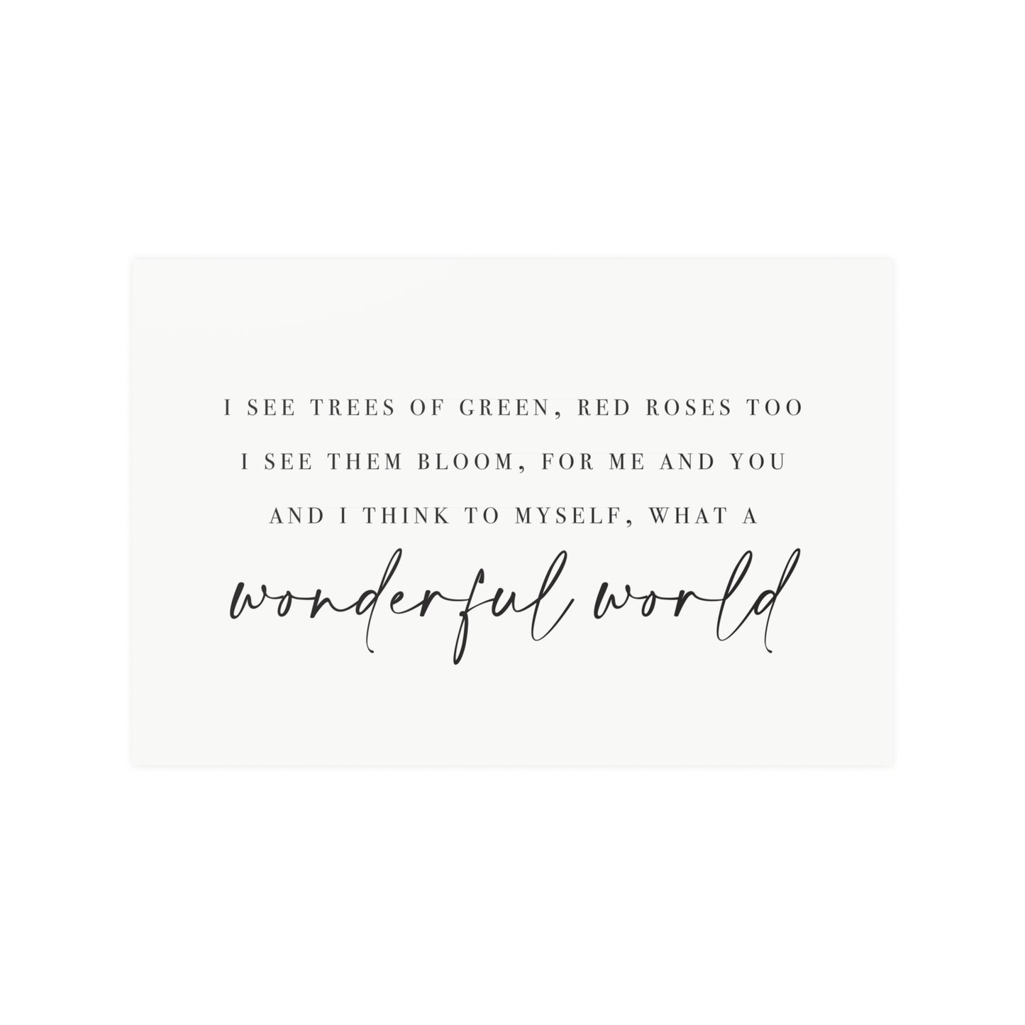 It's A Wonderful World Print