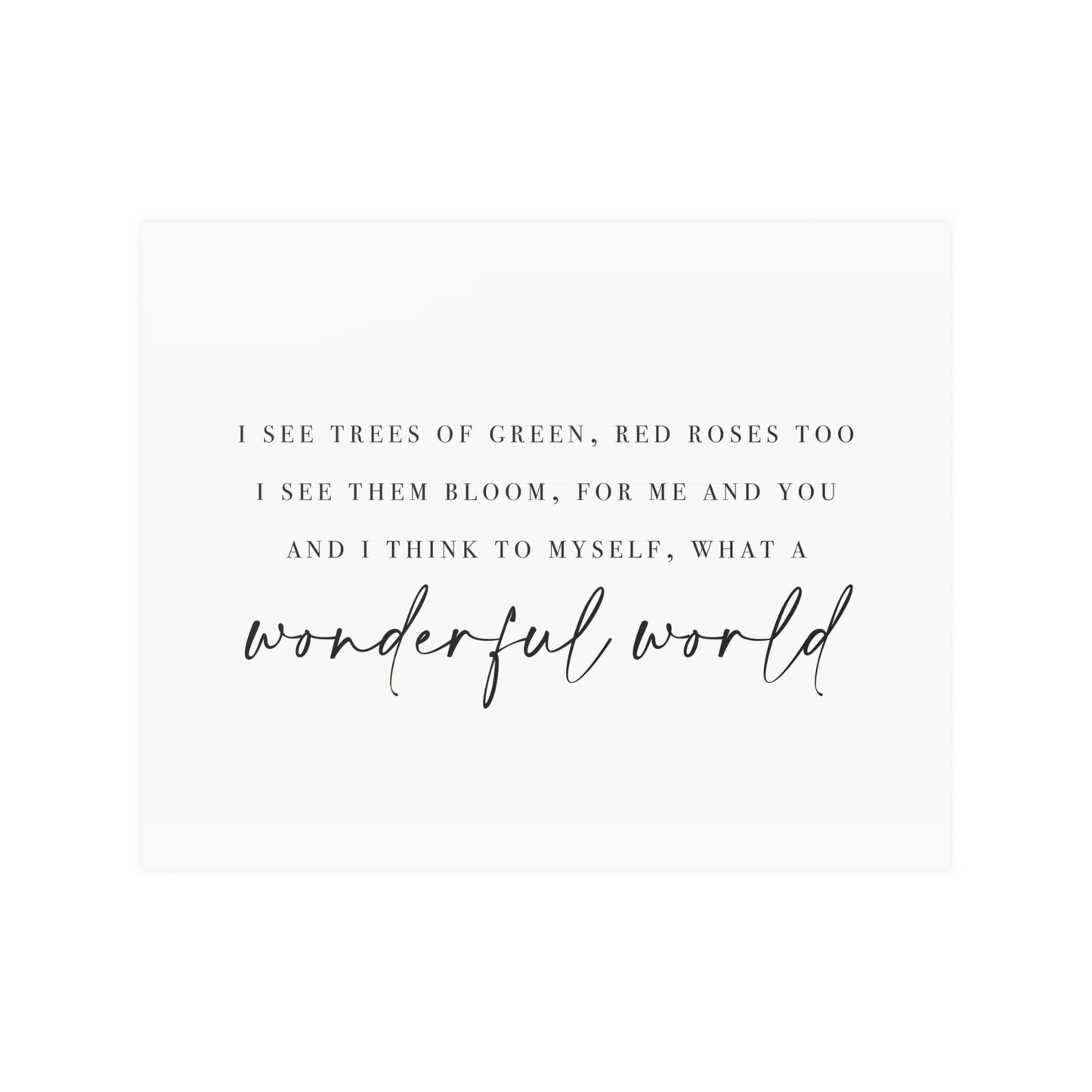 It's A Wonderful World Print