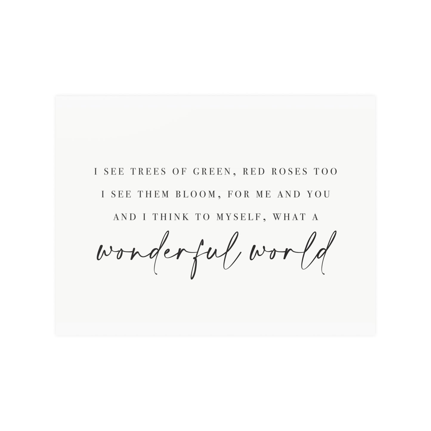 It's A Wonderful World Print