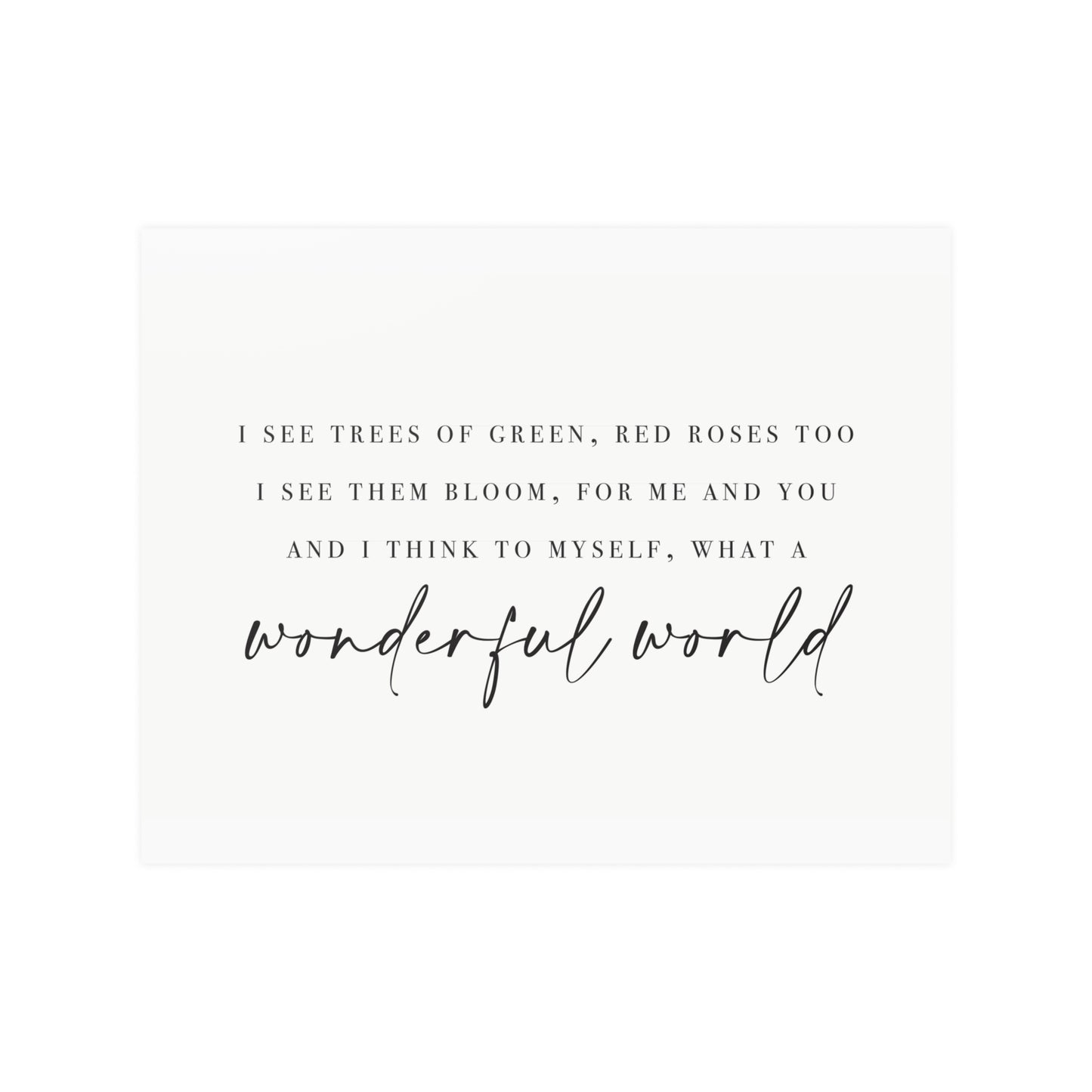 It's A Wonderful World Print