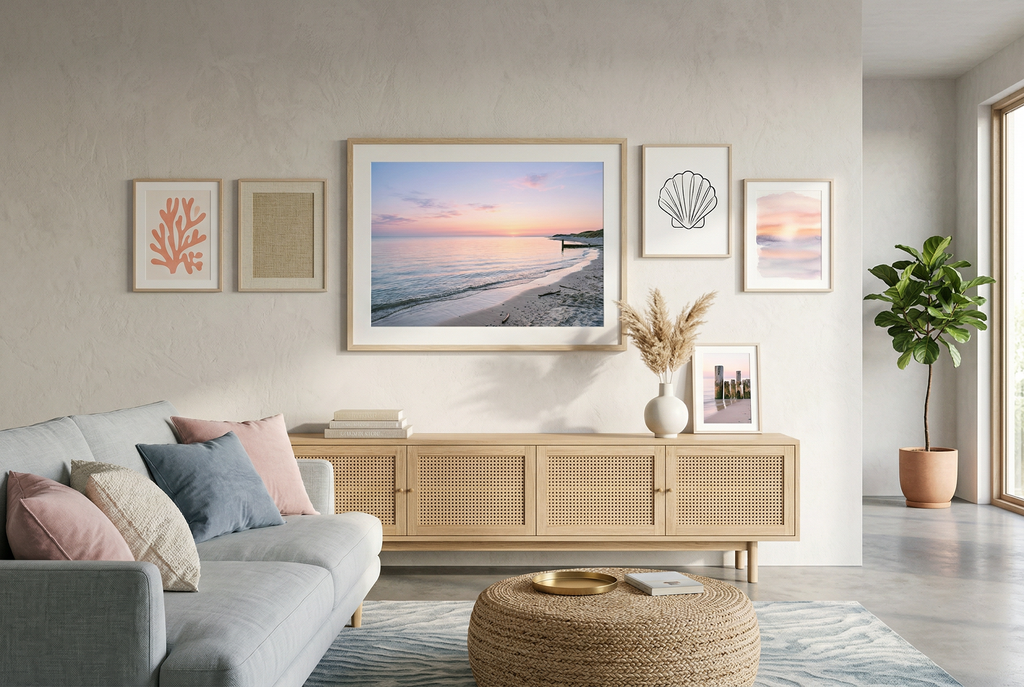 Pastel Beach Sunrise Poster