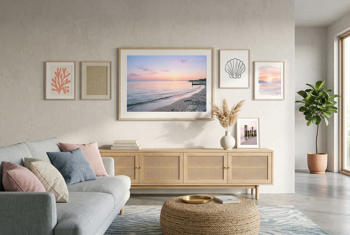 Pastel Beach Sunrise Poster