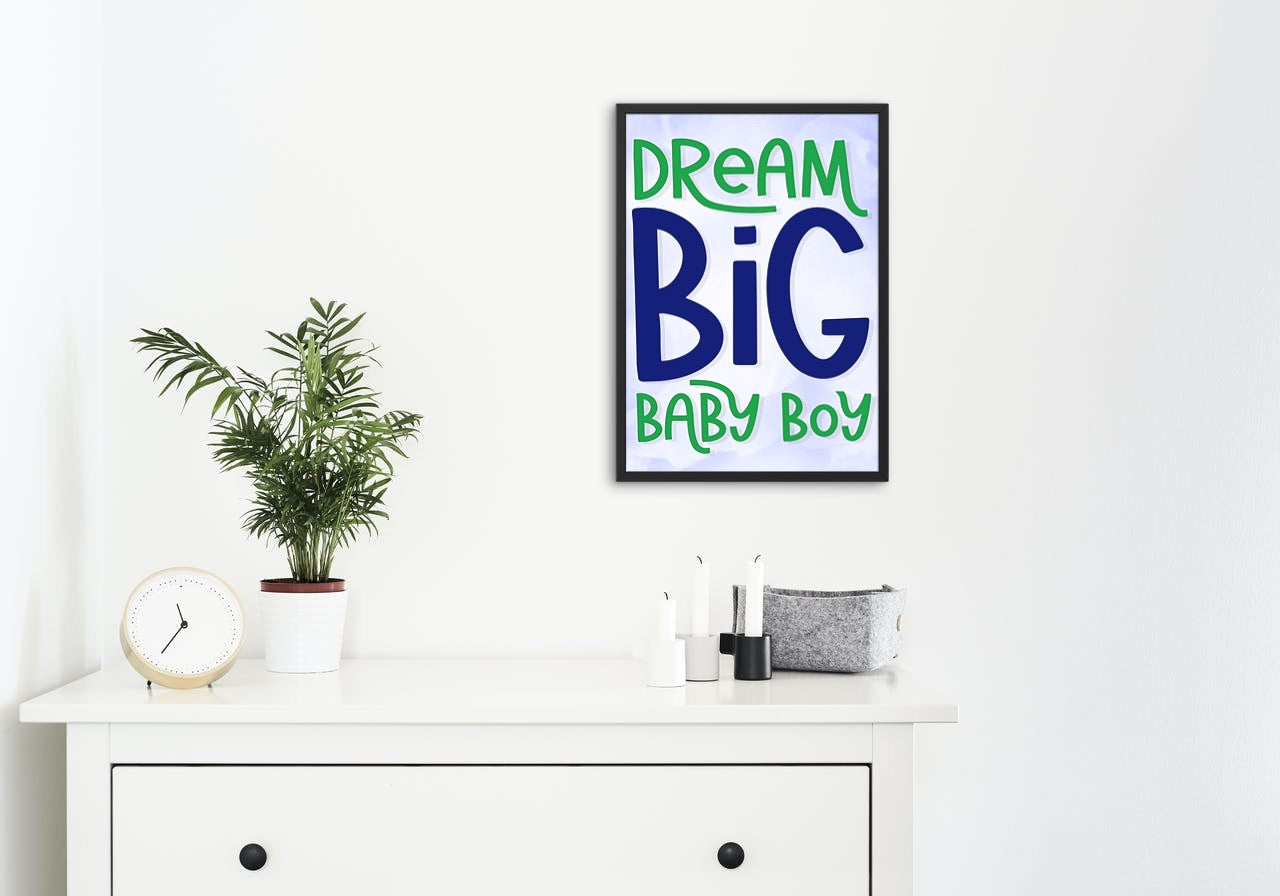 Dream Big Baby Boy Poster